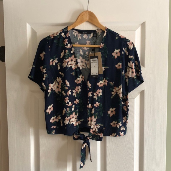 Vero Moda Simply Easy Short Sleeve Shirt Tie Top - Picture 1 of 5